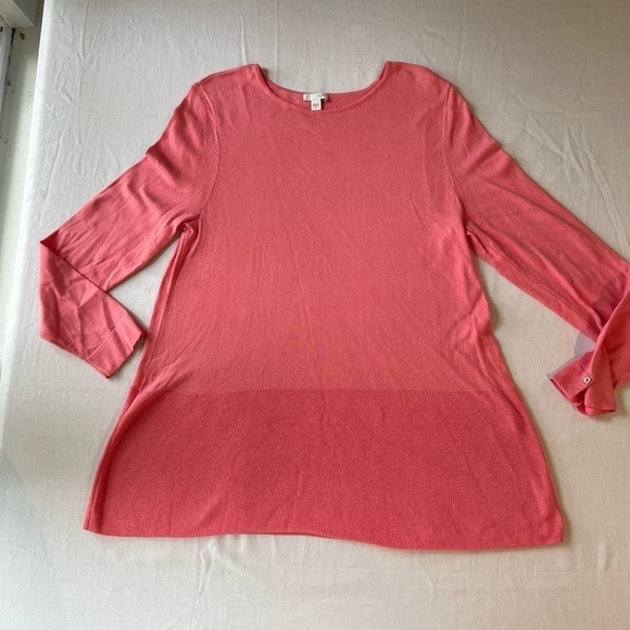 J Jill Women’s Pink Lightweight Tunic Sweater  Long Sleeve Round Neck - Picture 1 of 7